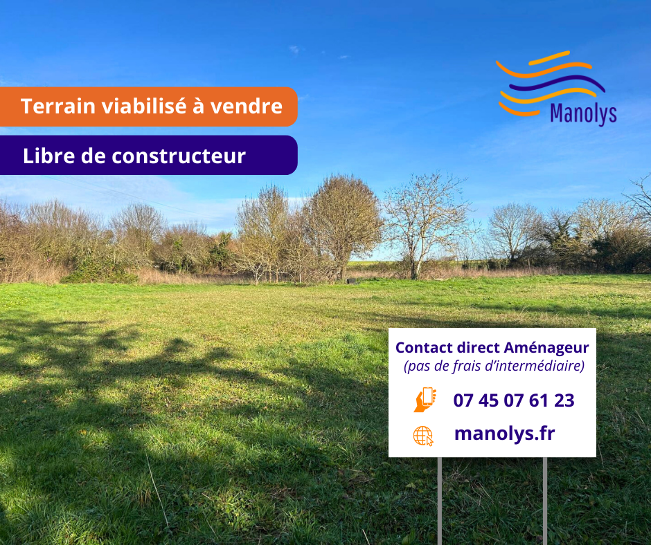 Terrain viabilisé et libre de constructeur