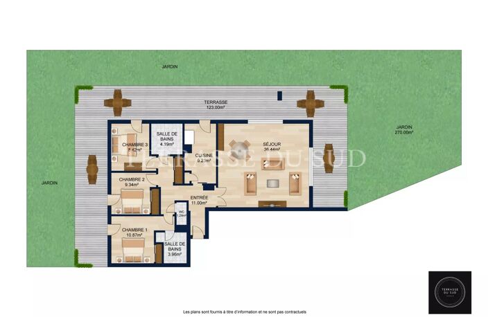 Vente Appartement 4 Pièces, 95 m2 avec 390 m2 de Terrasse et Jardin, Garage - Quartier La Plage - Marseille 8 — photo 4