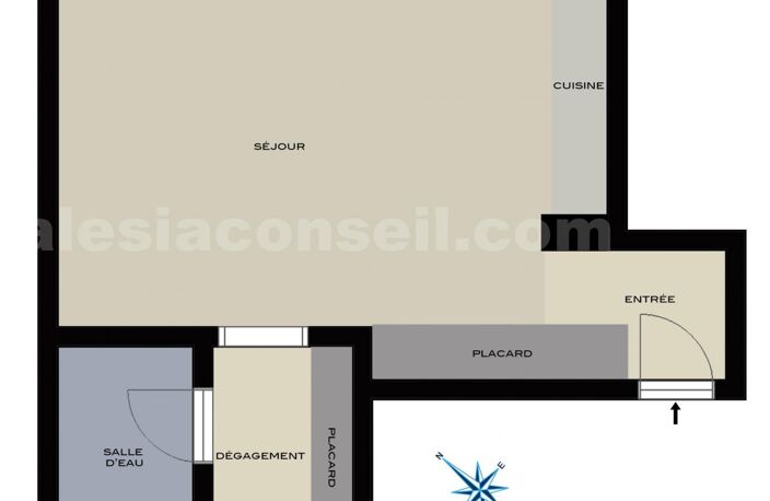 STUDIO 35 m2 avec BALCON rue du Moulin vert — photo 2