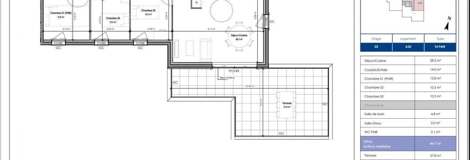 Appartement 4 Pièces 84 m² à vendre à Chamalières (63400)