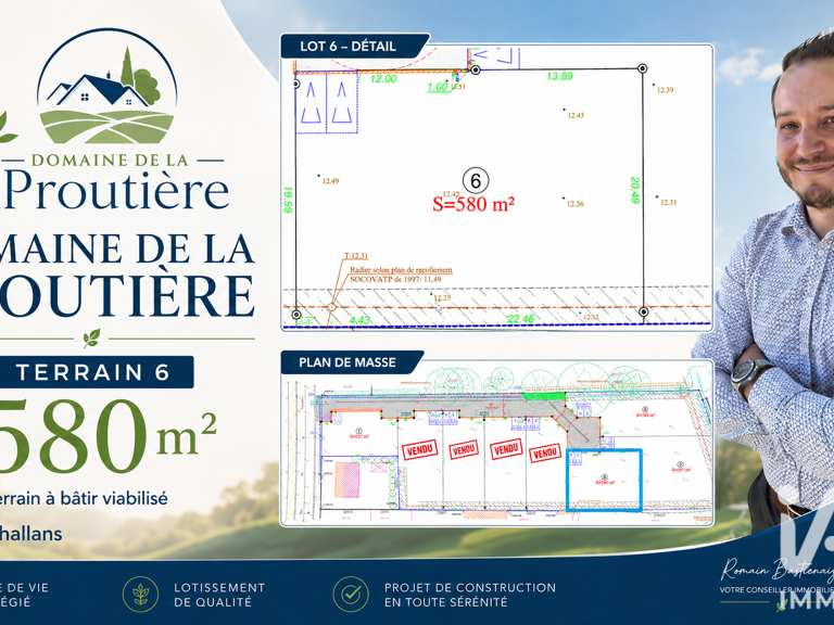 Vente Terrain à bâtir 580 m&sup2; — photo 1