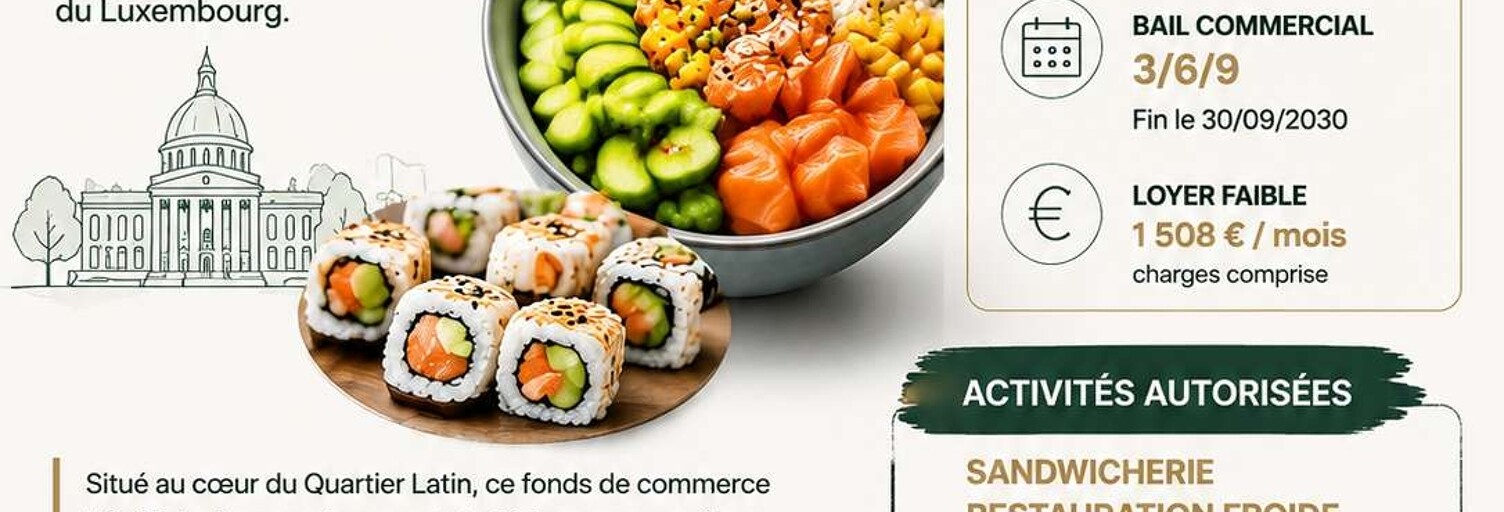 Commerce  48 m² à vendre à Paris 5 (75005)