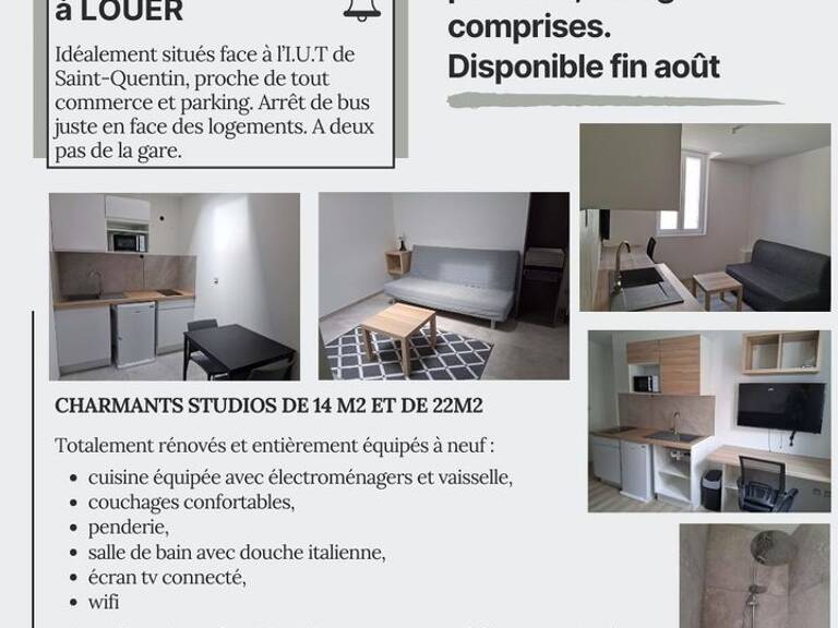 Studio de 14m2 à louer sur Saint-Quentin — photo 1