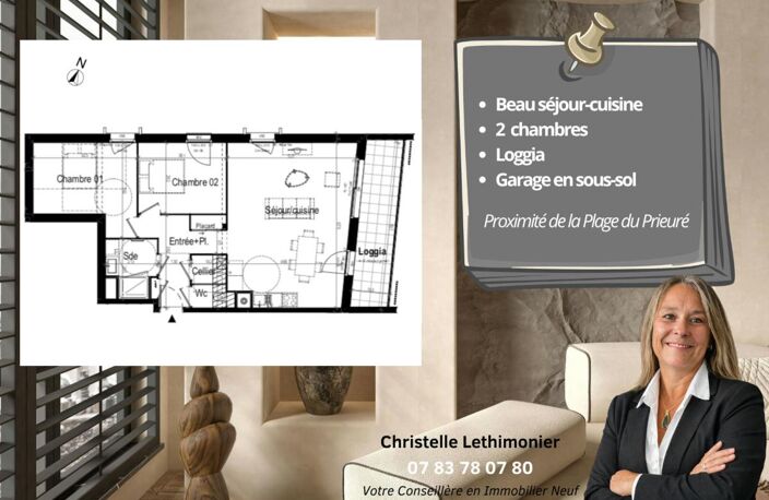 Appartement Dinard 3 pièce(s) 72.88 m2 - LOGGIA + GARAGE — photo 2