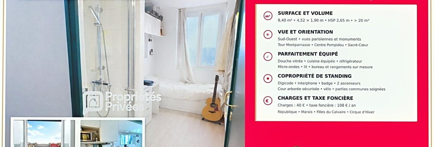 Appartement 1 Pièce 8 m² à vendre à Paris 11 (75011)