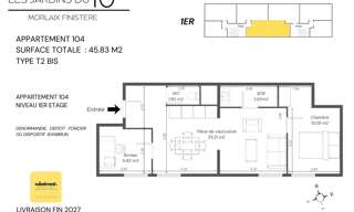 Appartement 3 Pièces 46 m² à vendre à Morlaix (29600)