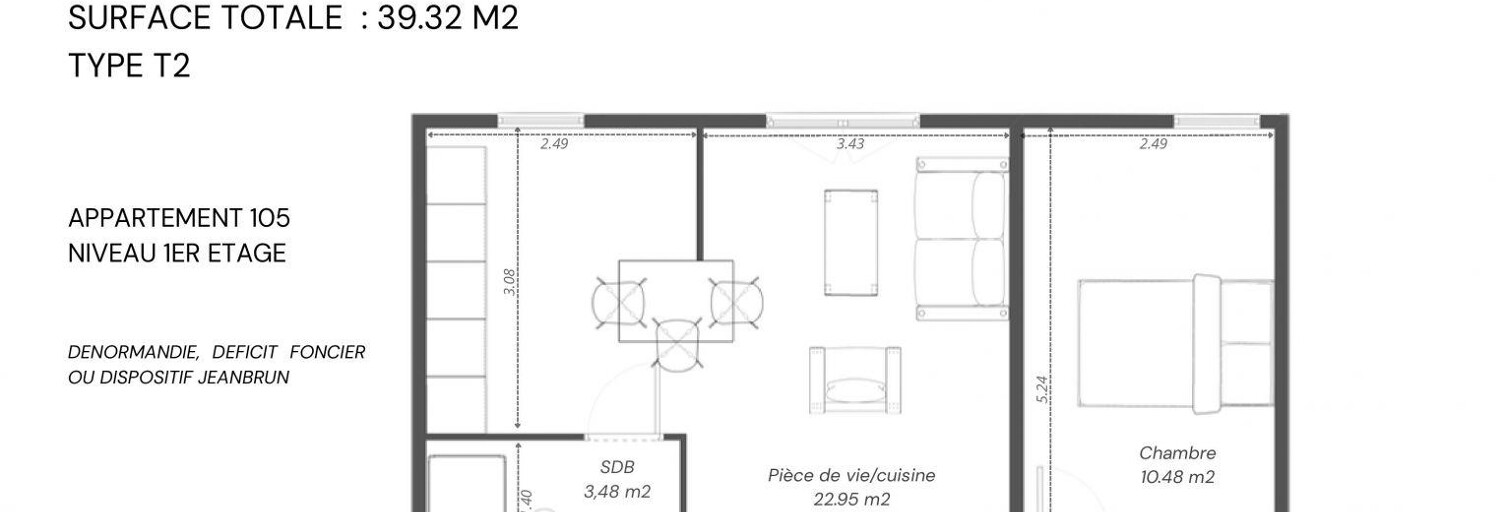 Appartement 2 Pièces 39 m² à vendre à Morlaix (29600)