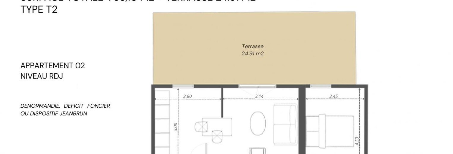 Appartement 2 Pièces 38 m² à vendre à Morlaix (29600)