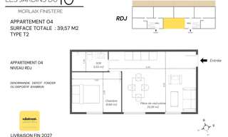Appartement 2 Pièces 40 m² à vendre à Morlaix (29600)