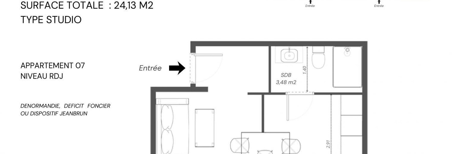 Appartement 1 Pièce 24 m² à vendre à Morlaix (29600)