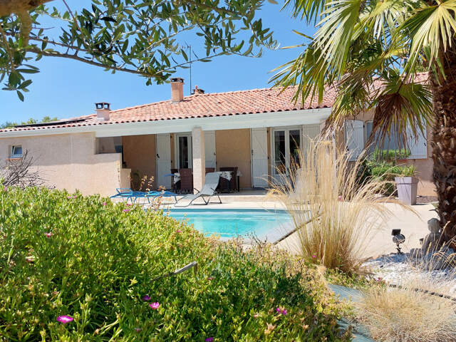 Maison à vendre 5 pièces CAMPSAS (82)avec garage attenant et double garage indépendant, piscine, terrasse couverte, puits, sur 2029m² de terrain — photo du bien