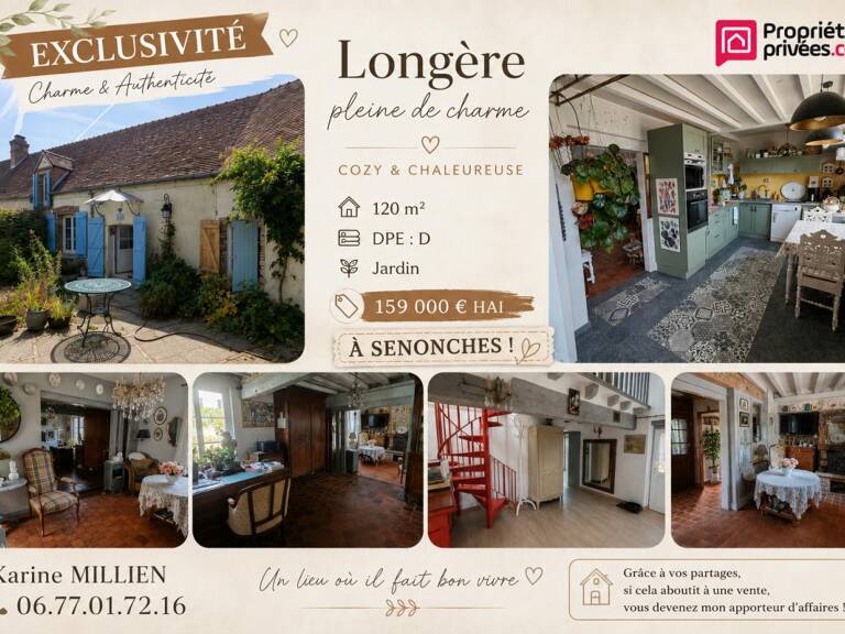 SENONCHES 28250 Maison individuelle rénovée - 2 chambres - Cave - Garage - Jardin - 159 000  HAI — photo 1