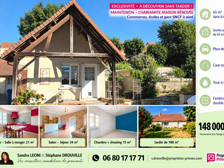 MAINTENON - CHARMANTE MAISON de 65 m2, 3 pièces — photo 1