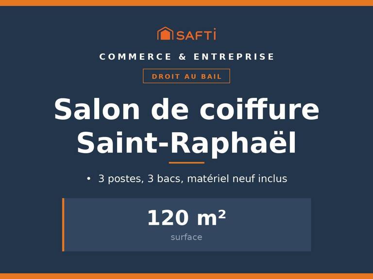 Droit au bail coiffure 120 m², Saint-Raphaël — photo 1