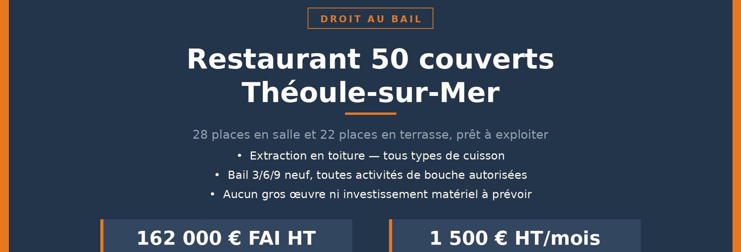 Commerce 2 Pièces 50 m² à vendre à Théoule-sur-Mer (06590)