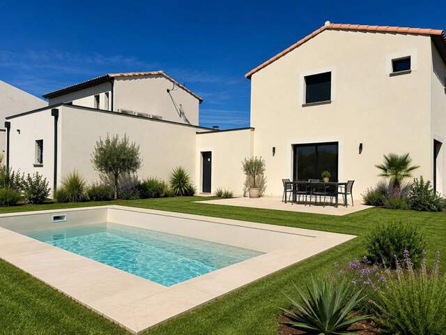 Villa 4 pièces de 96 m² avec garage et piscine sur 355 m² de terrain — photo du bien
