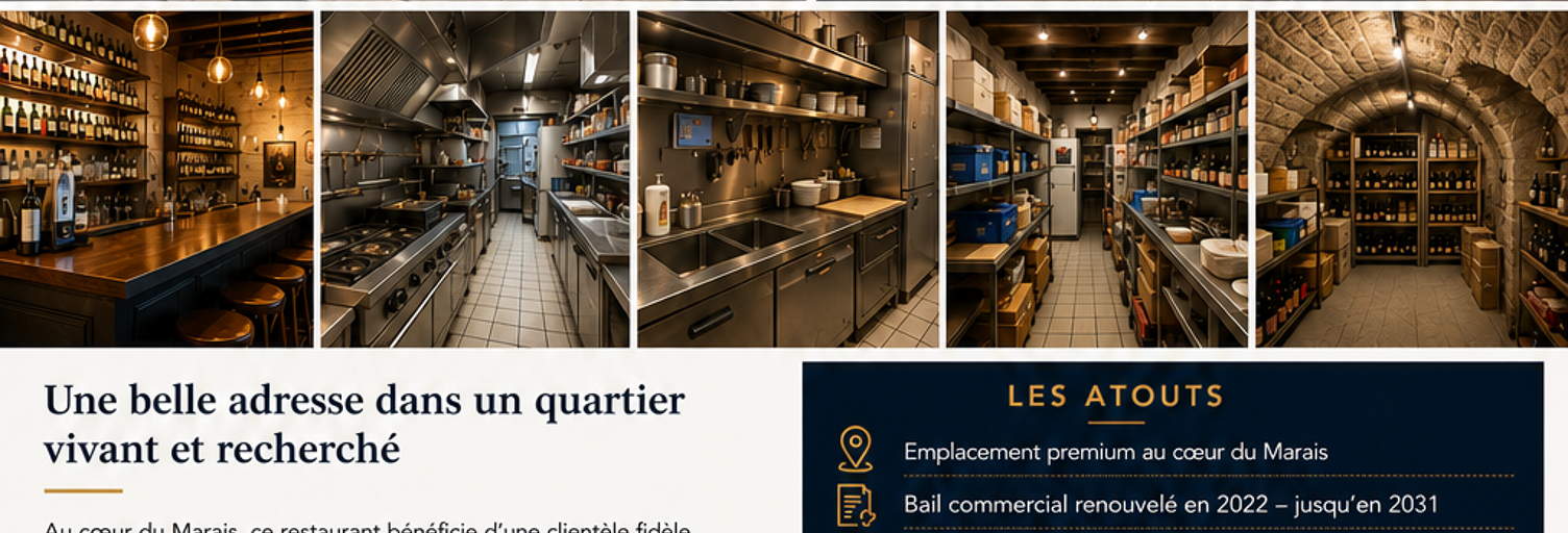 Commerce  70 m² à vendre à Paris 4 (75004)