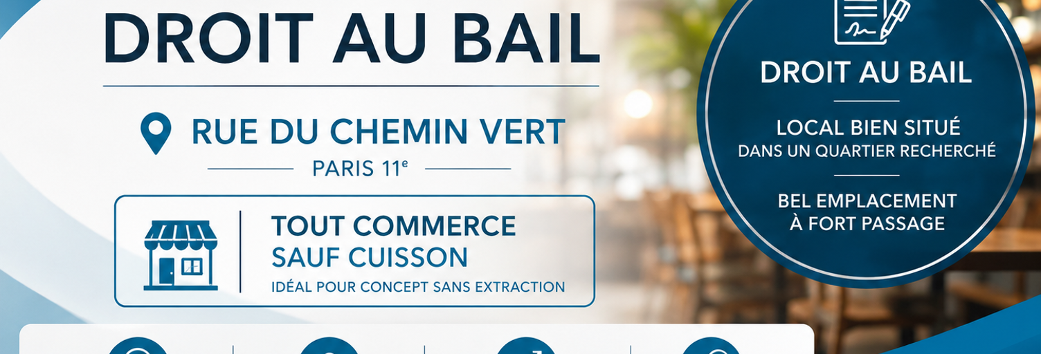 Commerce  40 m² à vendre à Paris 11 (75011)