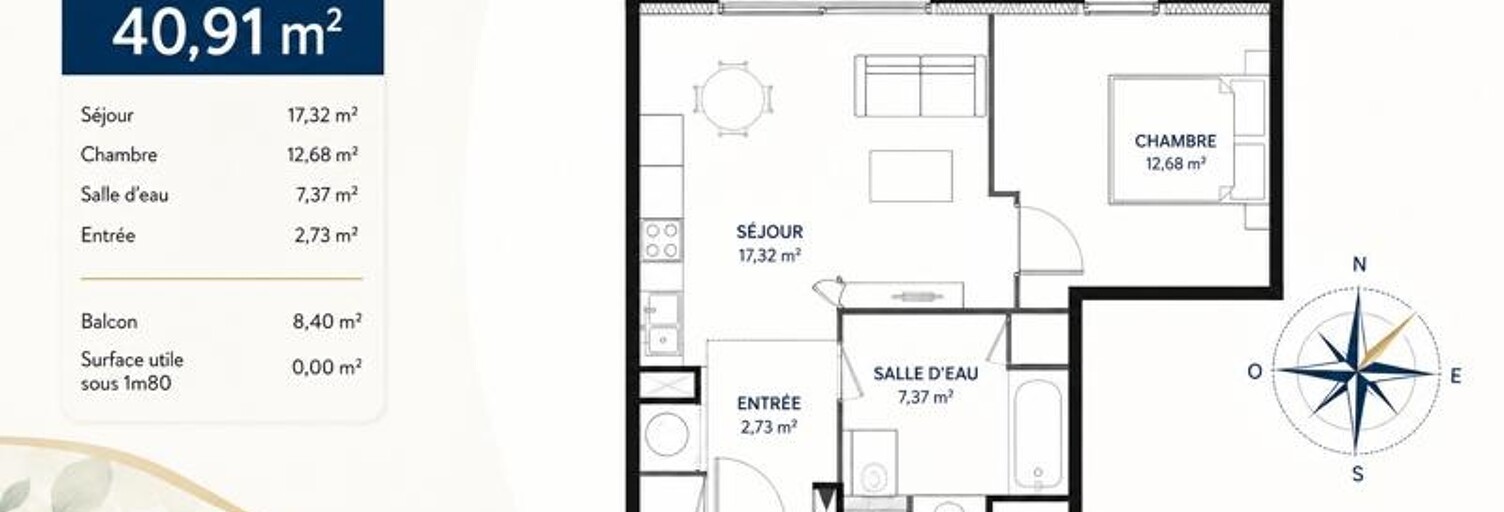 Appartement 2 Pièces 41 m² à vendre à Castets (40260)