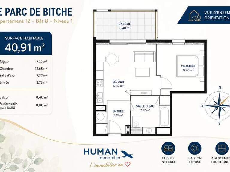 Appartement de 2 pièces principales — photo 1