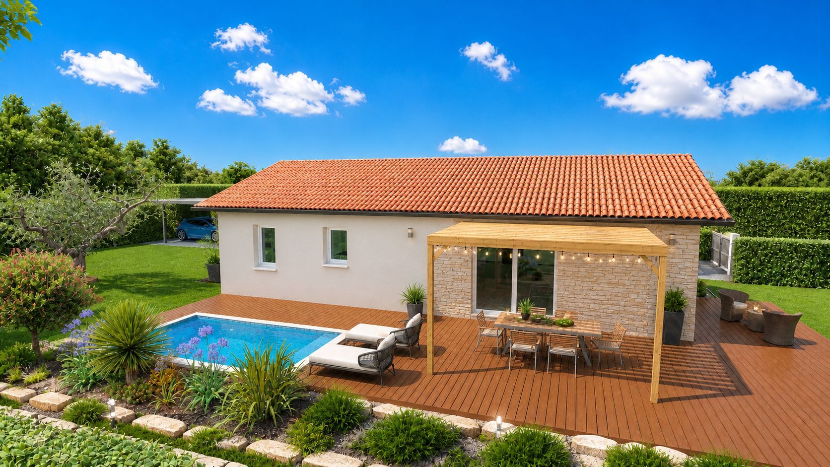 Projet de construction d'une maison 90 m² avec terrain à OEYRELUY (40)
