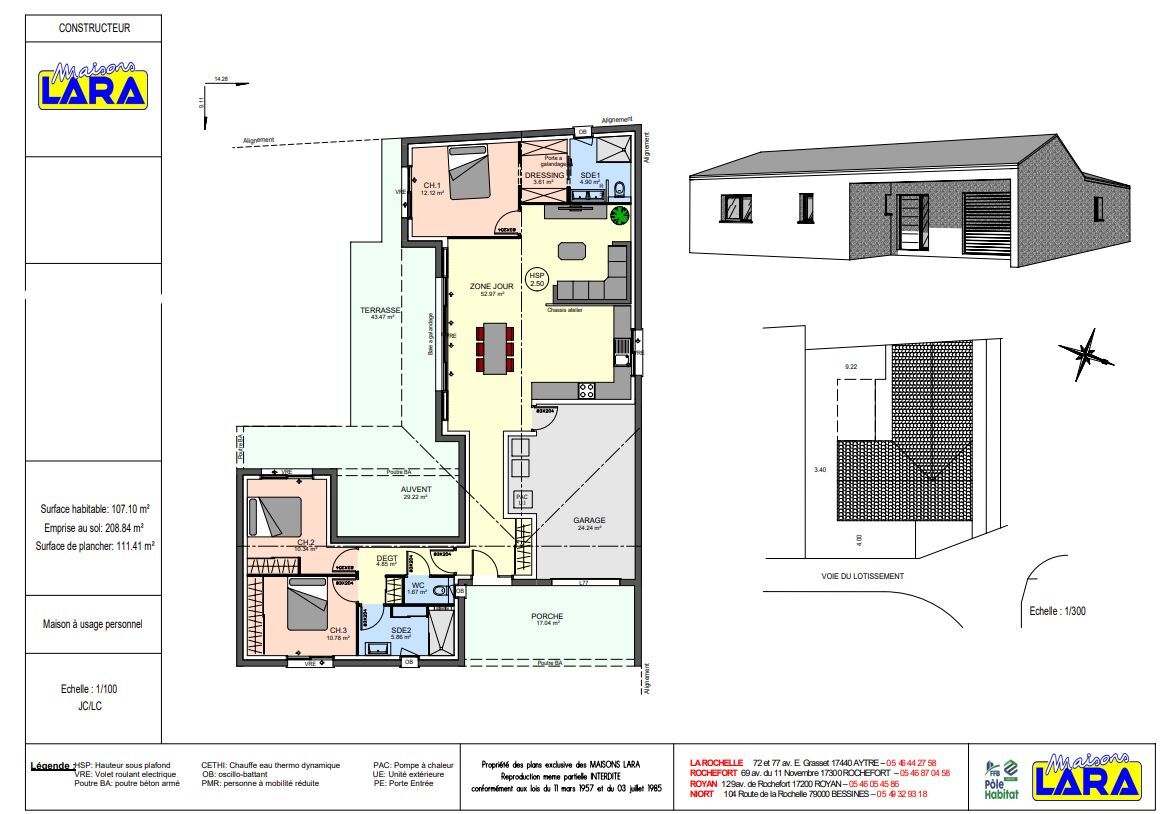 Projet de construction d'une maison 107 m² avec terrain à SAINT-ROGATIEN (17)