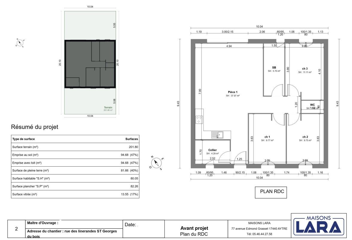 Projet de construction d'une maison 81 m² avec terrain à SAINT-GEORGES-DU-BOIS (17)