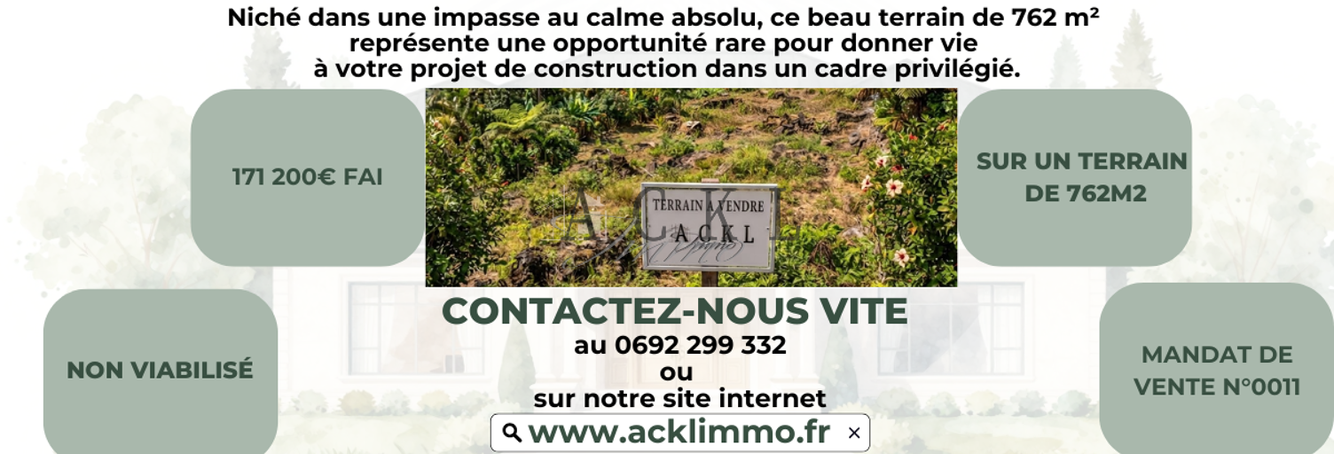 Terrain  762 m² à vendre à Petite-Île (97429)