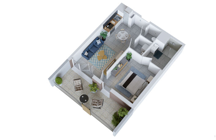 NEUF T2 Beziers 46m2 + Balcon 13m2 + parking — photo 4
