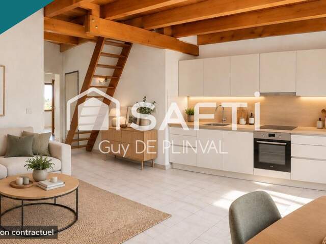 VIRY CENTRE  T3 ATYPIQUE AU DERNIER ÉTAGE  CHARPENTE APPARENTE  2 CHAMBRES — photo du bien
