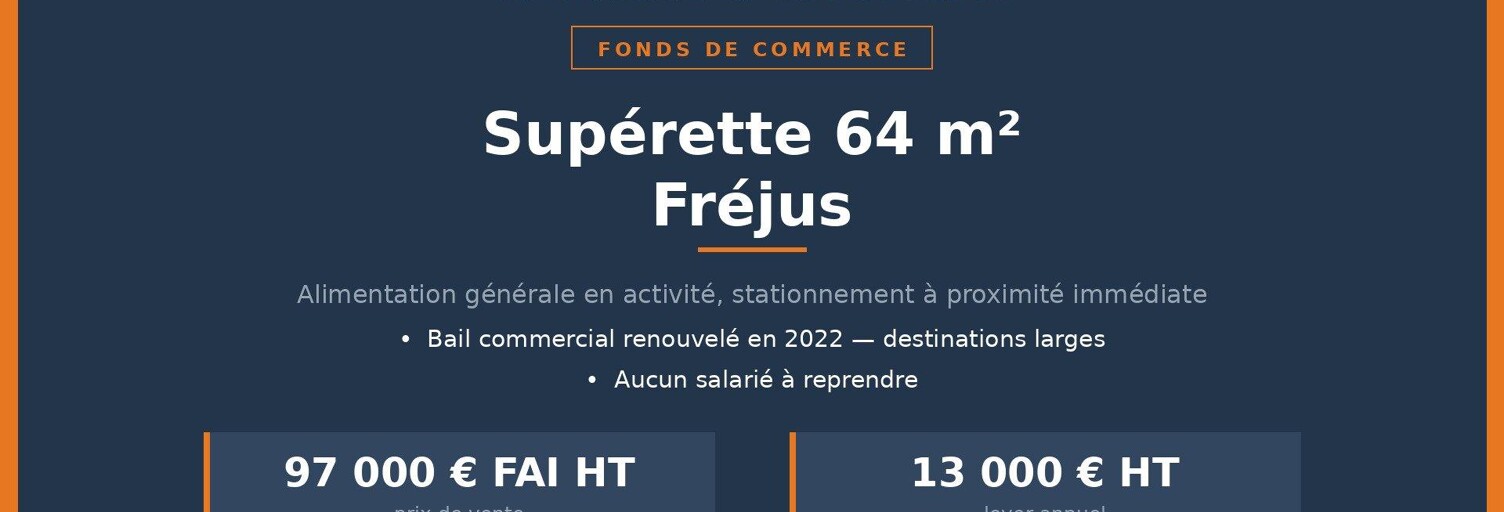 Commerce 2 Pièces 64 m² à vendre à Fréjus (83370)
