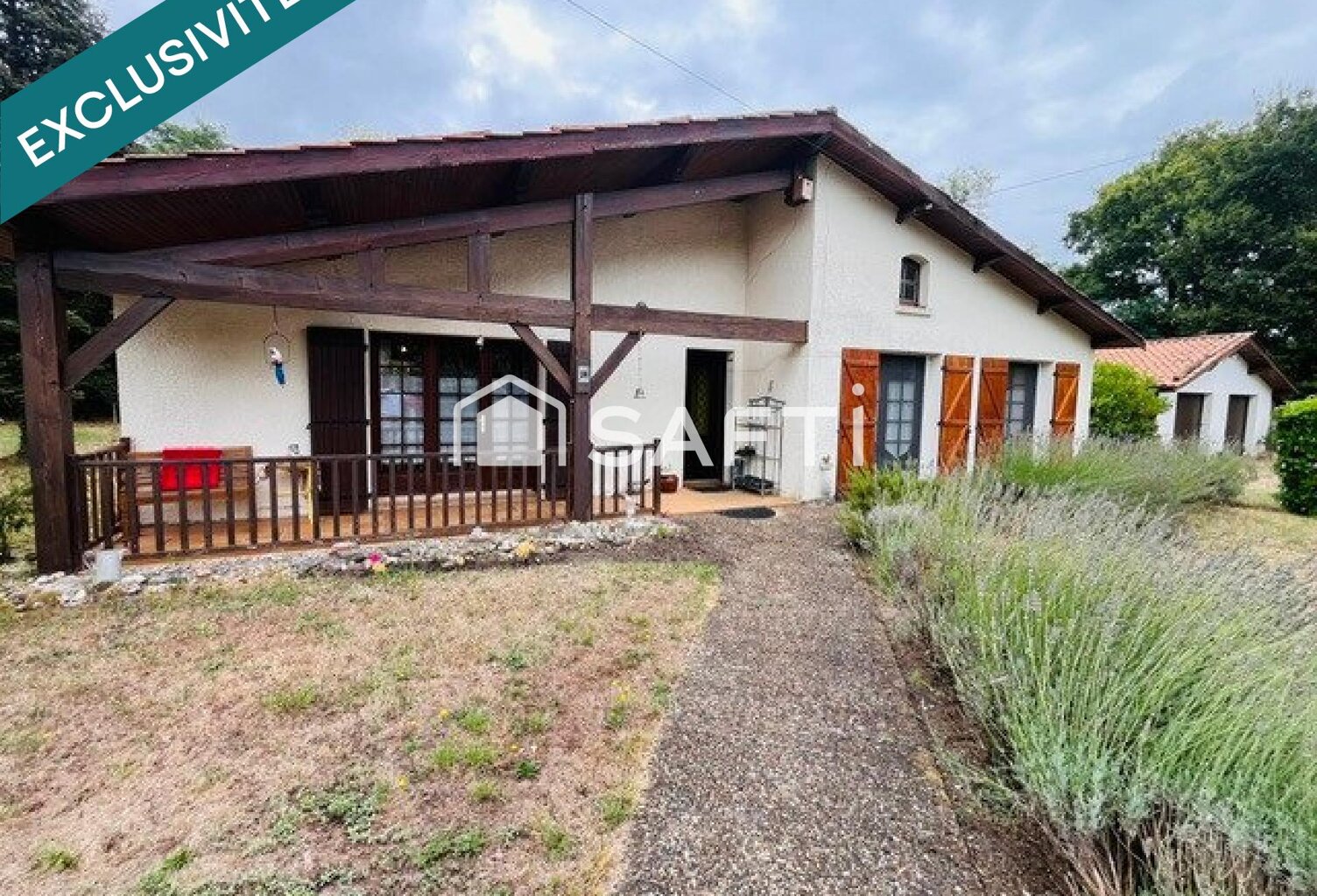 Maison landaise 3 chs, double garage, sur 3280m² terrain arboré. — photo 1