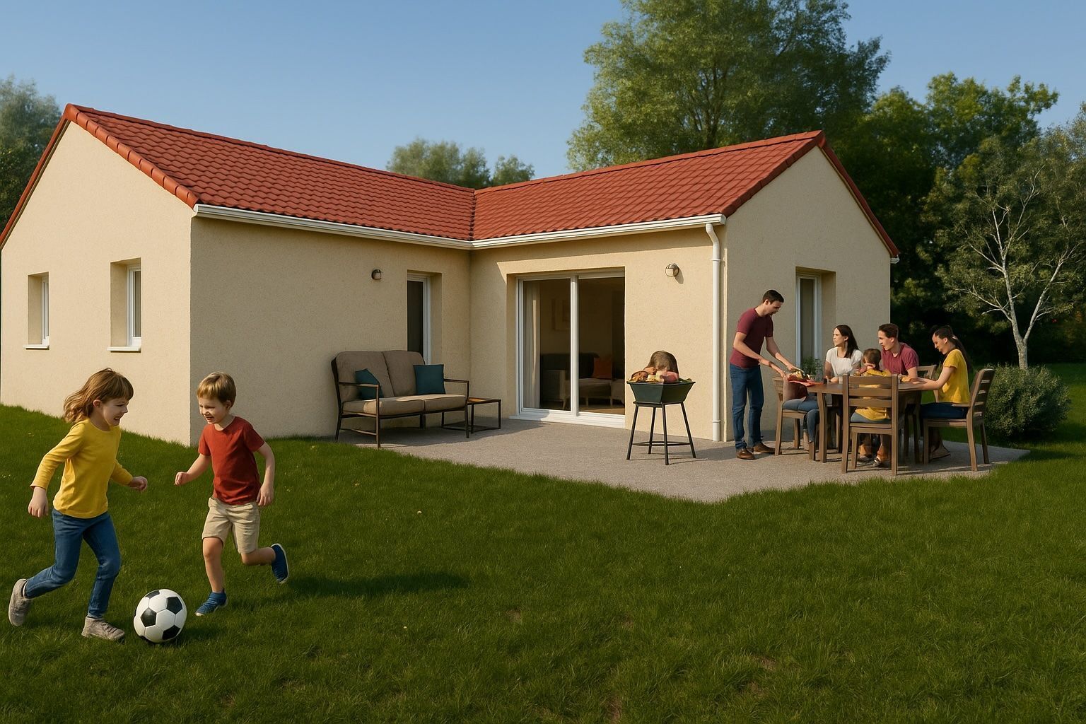 Maison 99 m² habitables + garage 18 m²avec terrain à VITRAC (63)