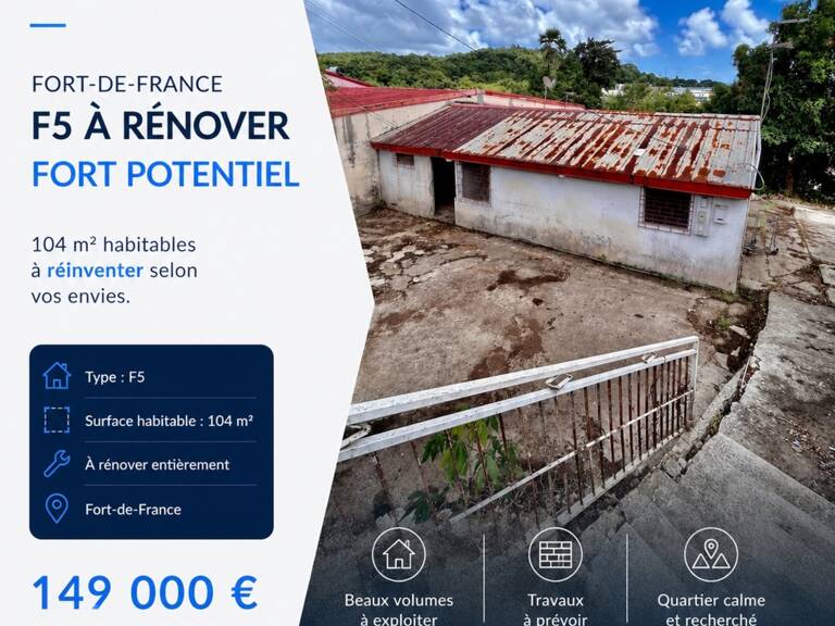 GROSSE OPPORTUNITÉ ! Maison à vendre 5 pièces FORT DE FRANCE (972) — photo 1