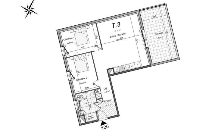 Vente Appartement T3, 67 m² avec terrasse, Perros-Guirec (22700) — photo 3