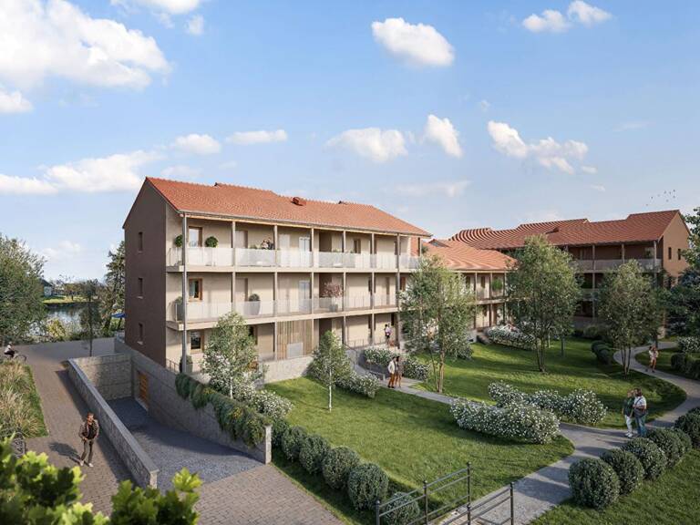 appartement 2 pièces 42m² rdc avec terrasse 13M² vue  sur  la Saône sur ile saint Laurent  Rives de Genise 1 — photo 1
