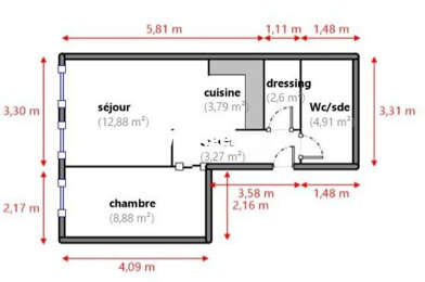 Appartement 2 pièces 75000 €