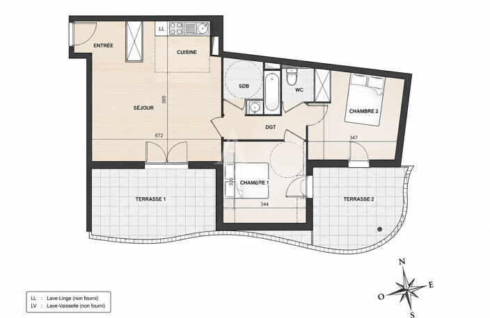 31300 TOULOUSE : Appartement T3 65m² + 2 terrasses + parking en sous-sol — photo 5