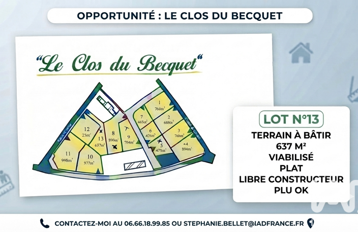 Vente Terrain à bâtir 637 m&sup2; — photo 2