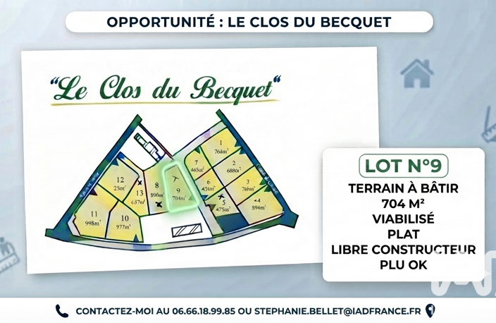 Vente Terrain à bâtir 704 m&sup2; — photo 2