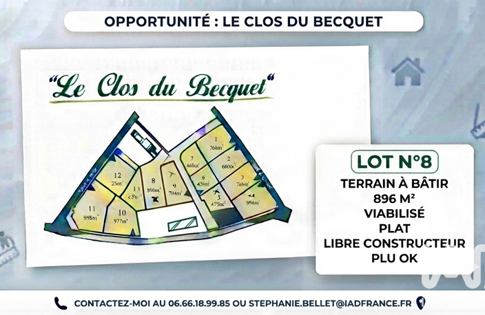 Vente Terrain à bâtir 896 m&sup2; — photo 2