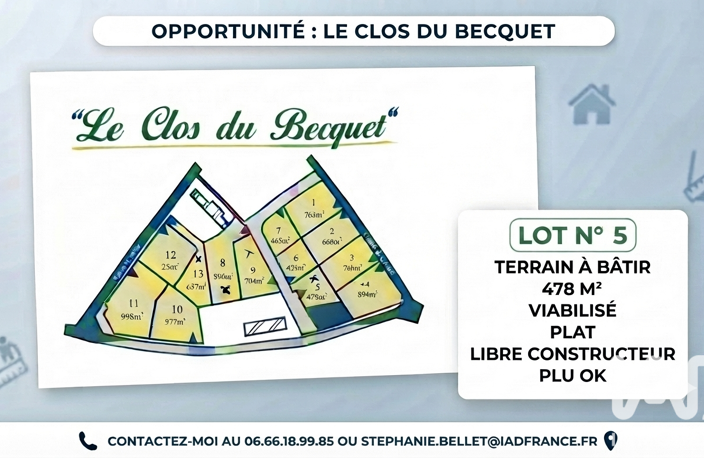 Vente Terrain à bâtir 478 m&sup2; — photo 2