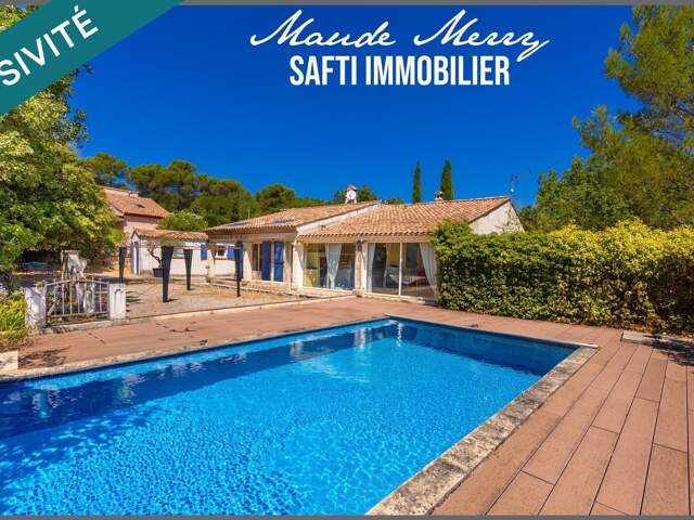 Villa individuelle de plain-pied de 115 m2 - 2 chambres + un bureau - studio indépendant (à terminer) de 23 m2 - garage indépendant de 15 m2 - piscine et terrain de 1000 m2 plat et clôturé — photo du bien