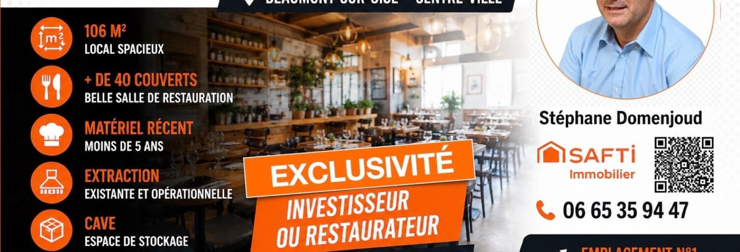 Commerce 4 Pièces 106 m² à vendre à Beaumont-sur-Oise (95260)