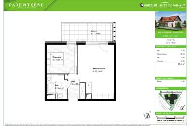Appartement 2 pièces 154000 €