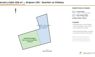 Terrain  828 m² à vendre à Brignon (30190)