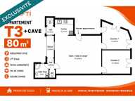 Appartement T3 traversant de 80 m² (1er étage) + Cave (6m2) — photo 2