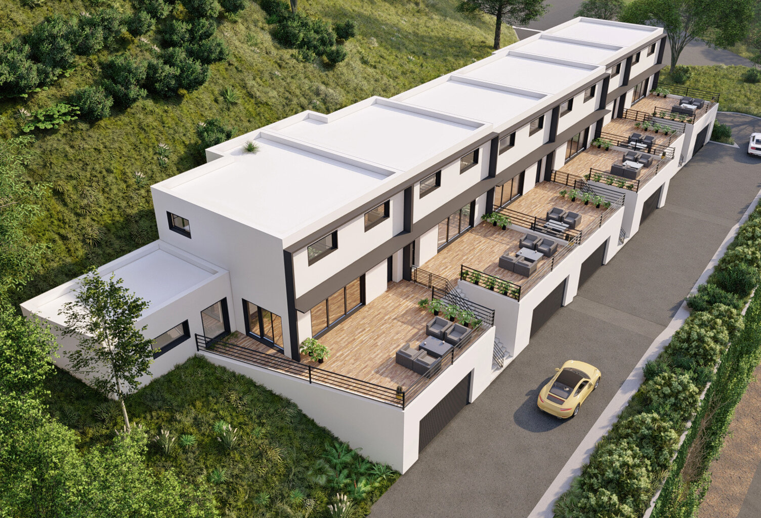 TERRAIN PLEIN CENTRE DE 1000M2 AVEC PERMIS OBTENU POUR 3 VIL — photo 1