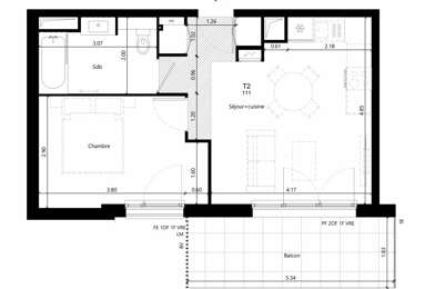 Appartement 2 pièces 214000 €