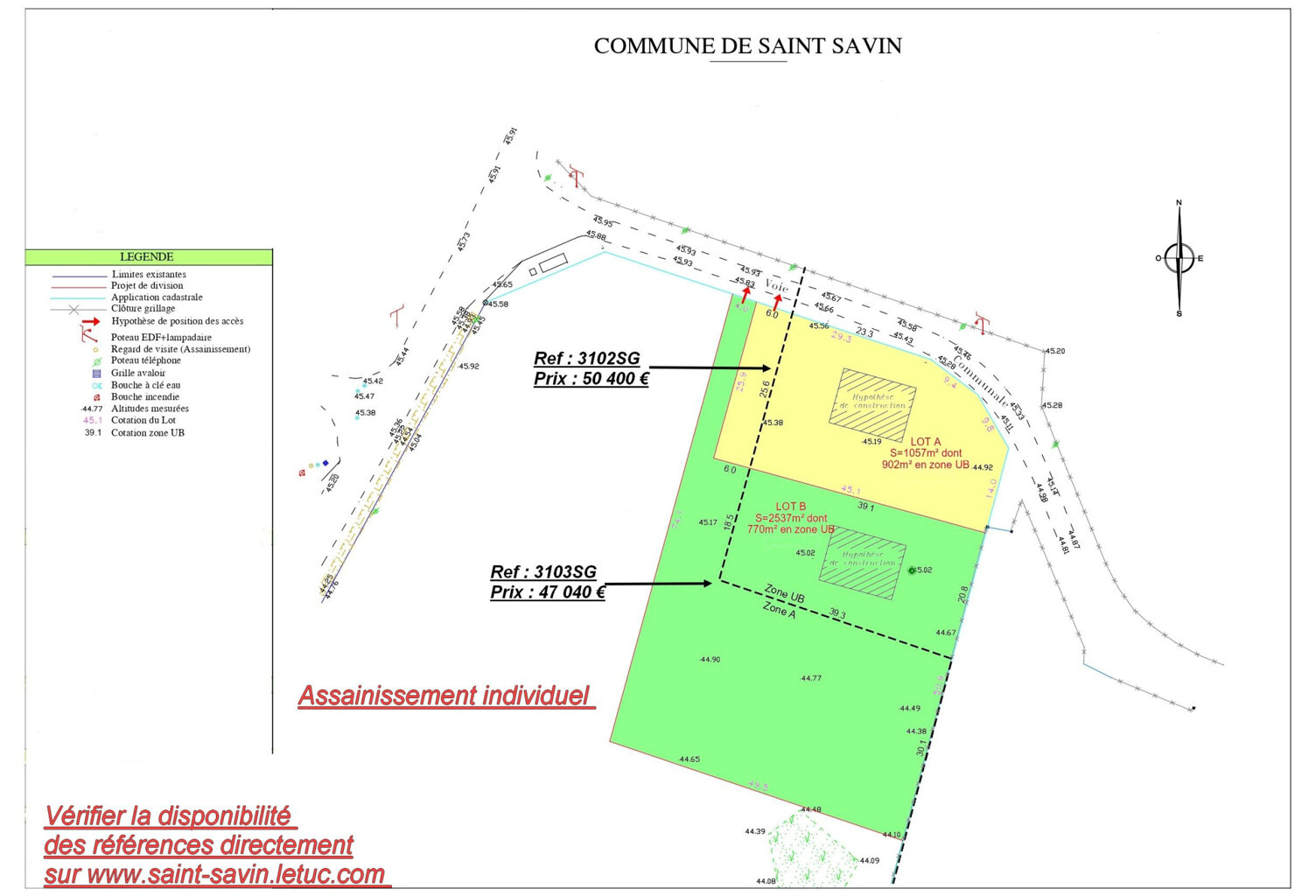 ST SAVIN TERRAIN A BATIR 2537 m2 seconde ligne LOT B — photo 1